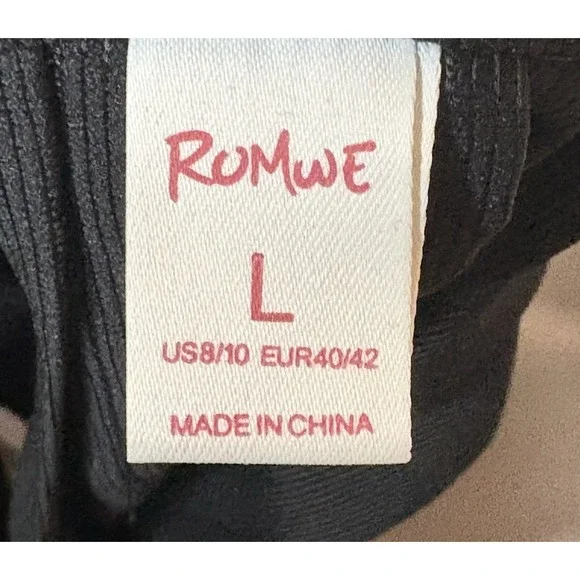 ROMWE Women L Solid Pleated Mini Skirt Black Y2K Trendy Preppy Grunge Goth - Picture 5 of 6